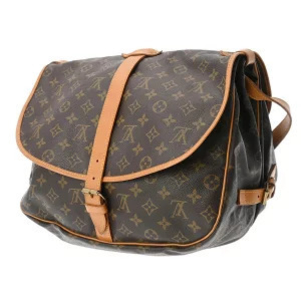 Louis Vuitton Shoulder Canvas Monogram Saumur Bag Brown - Picture 1 of 7